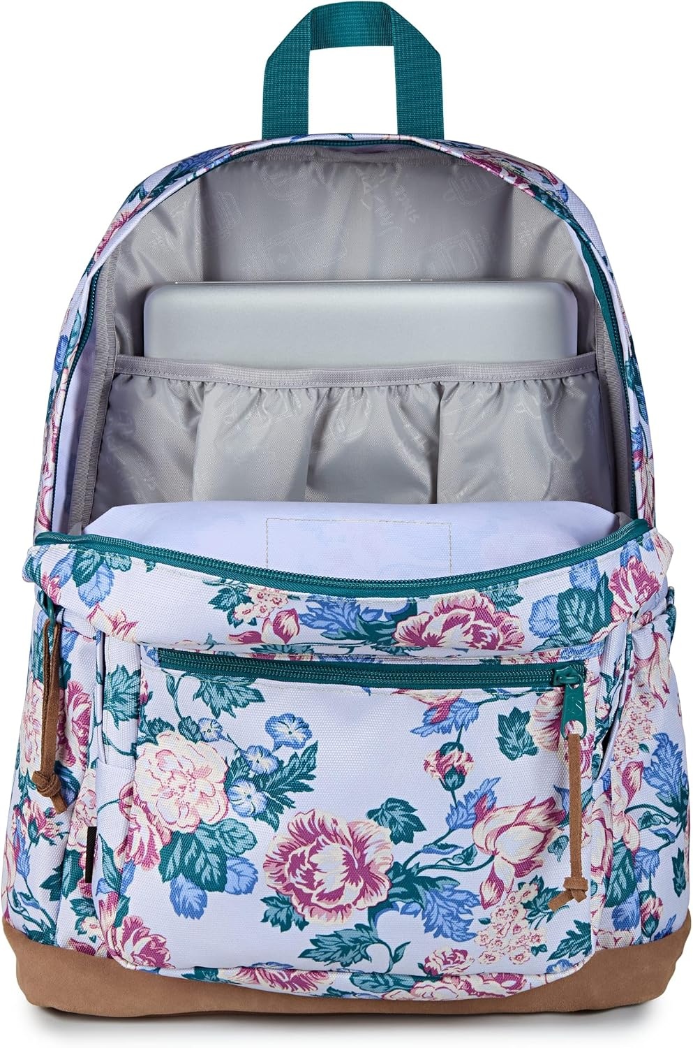 image:imageJanSport Right Pack Backpack Durable Daypack with Padded 15 Laptop Sleeve Spacious Main Compartment amp Integrated Water Bottle Pocket Rustic Roses Moon FlowerBluPnkGrnRustic Roses Moon FlowerBluPnkGrn