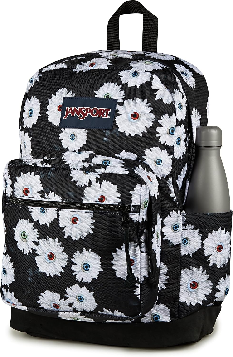 image:imageJanSport Right Pack Backpack Durable Daypack with Padded 15 Laptop Sleeve Spacious Main Compartment amp Integrated Water Bottle Pocket Rustic Roses Moon FlowerBluPnkGrnEyeball Blossom