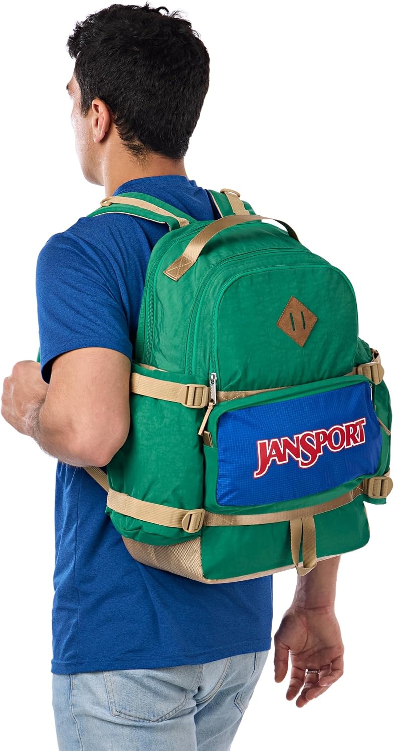 image:imageJanSport Seattle Pack Durable Backpack with Main Compartment Dual Water Bottle Pockets Lined Laptop Sleeve TravertineJelly Kelly