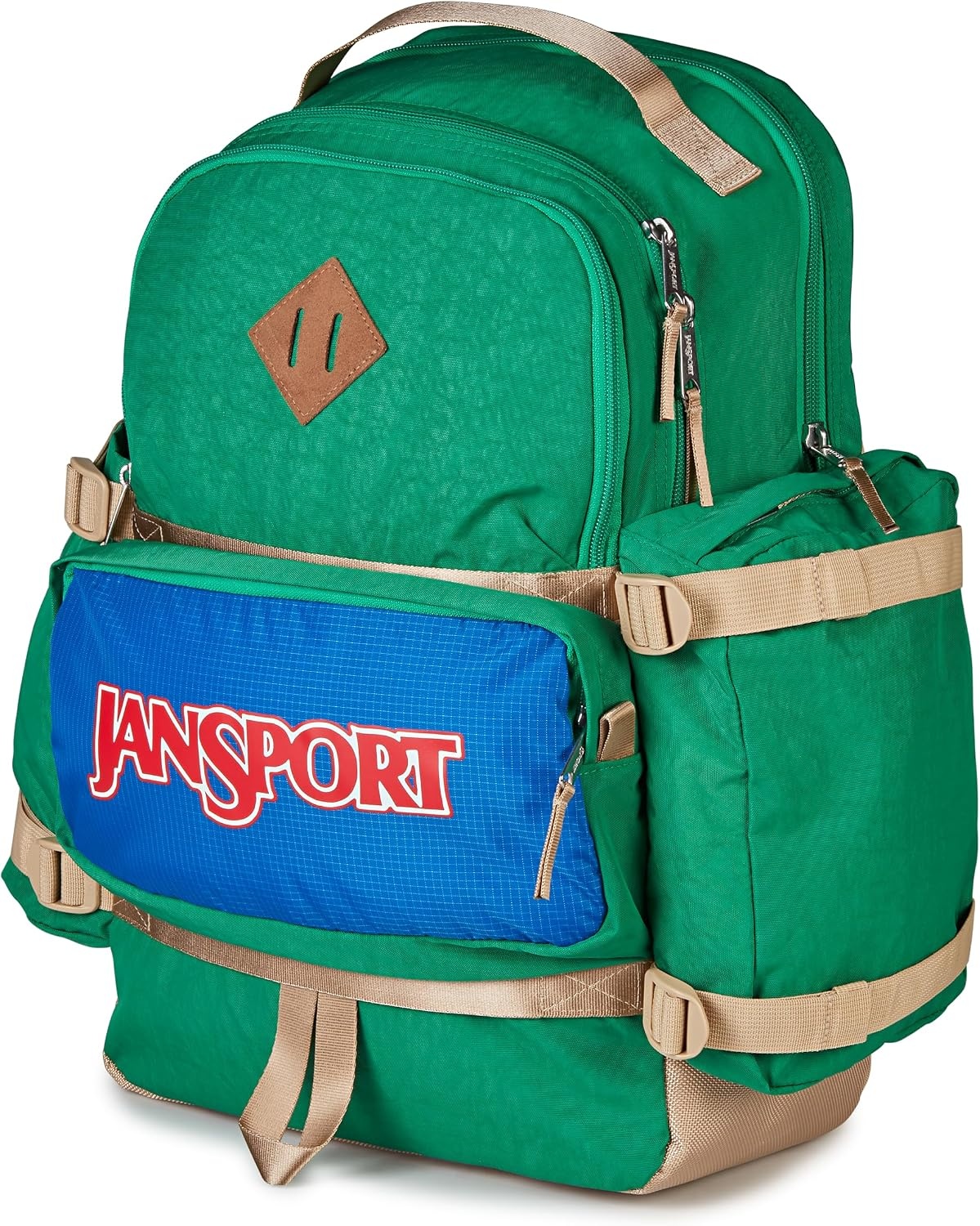 image:imageJanSport Seattle Pack Durable Backpack with Main Compartment Dual Water Bottle Pockets Lined Laptop Sleeve TravertineJelly Kelly
