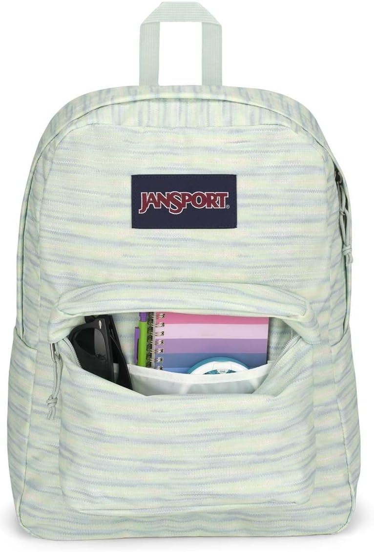 image:imageJanSport SuperBreak One Backpack Navy Durable Lightweight Bag with 1 Main Compartment Front Utility Pocket with Builtin Organizer Premium Backpack70s Space Dye Fresh Mint