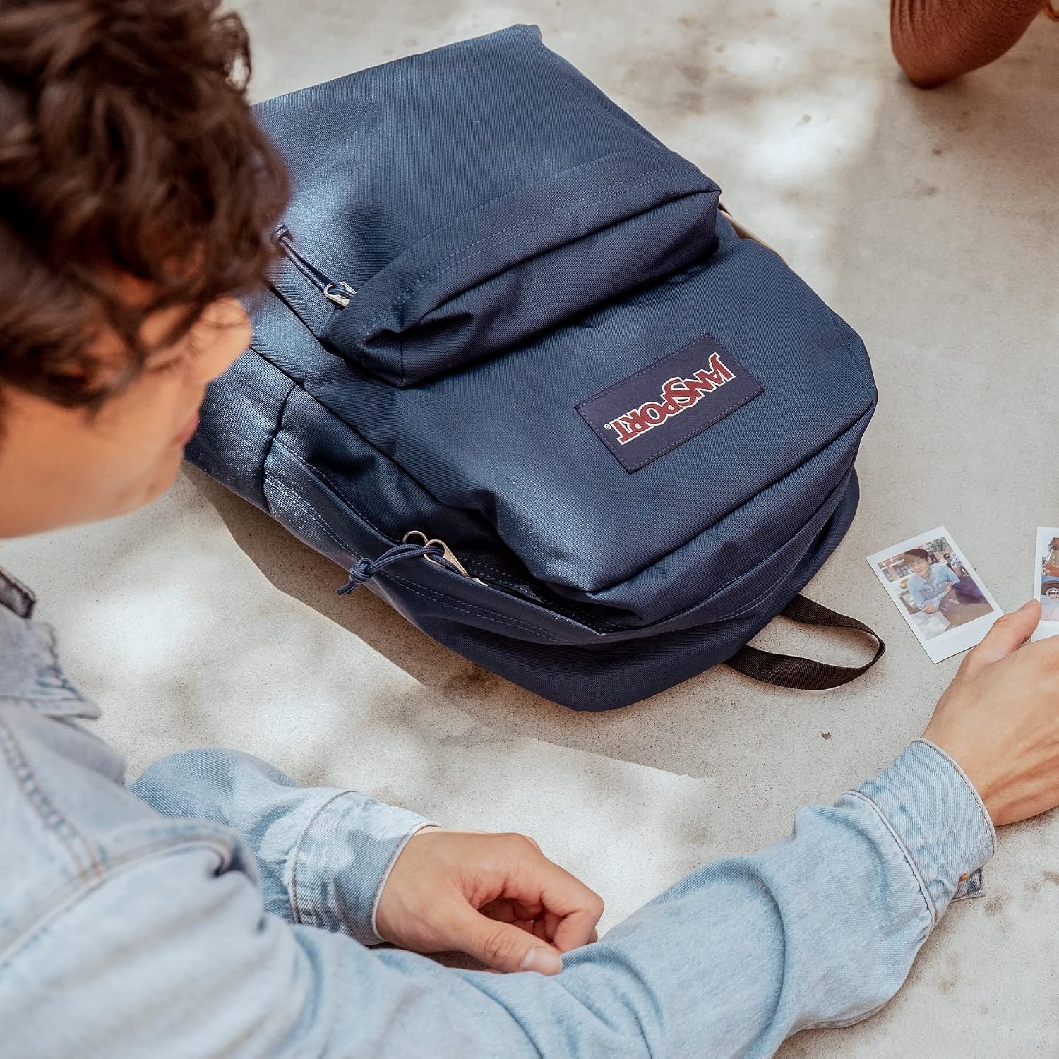 image:imageJanSport SuperBreak One Backpack Navy Durable Lightweight Bag with 1 Main Compartment Front Utility Pocket with Builtin Organizer Premium BackpackBlue Dusk
