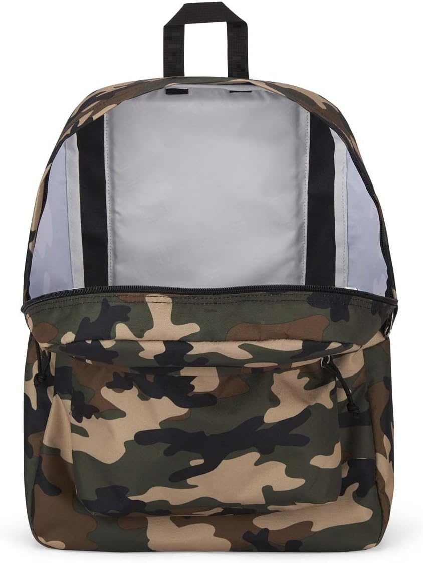 image:imageJanSport SuperBreak One Backpack Navy Durable Lightweight Bag with 1 Main Compartment Front Utility Pocket with Builtin Organizer Premium BackpackBuckshot Camo