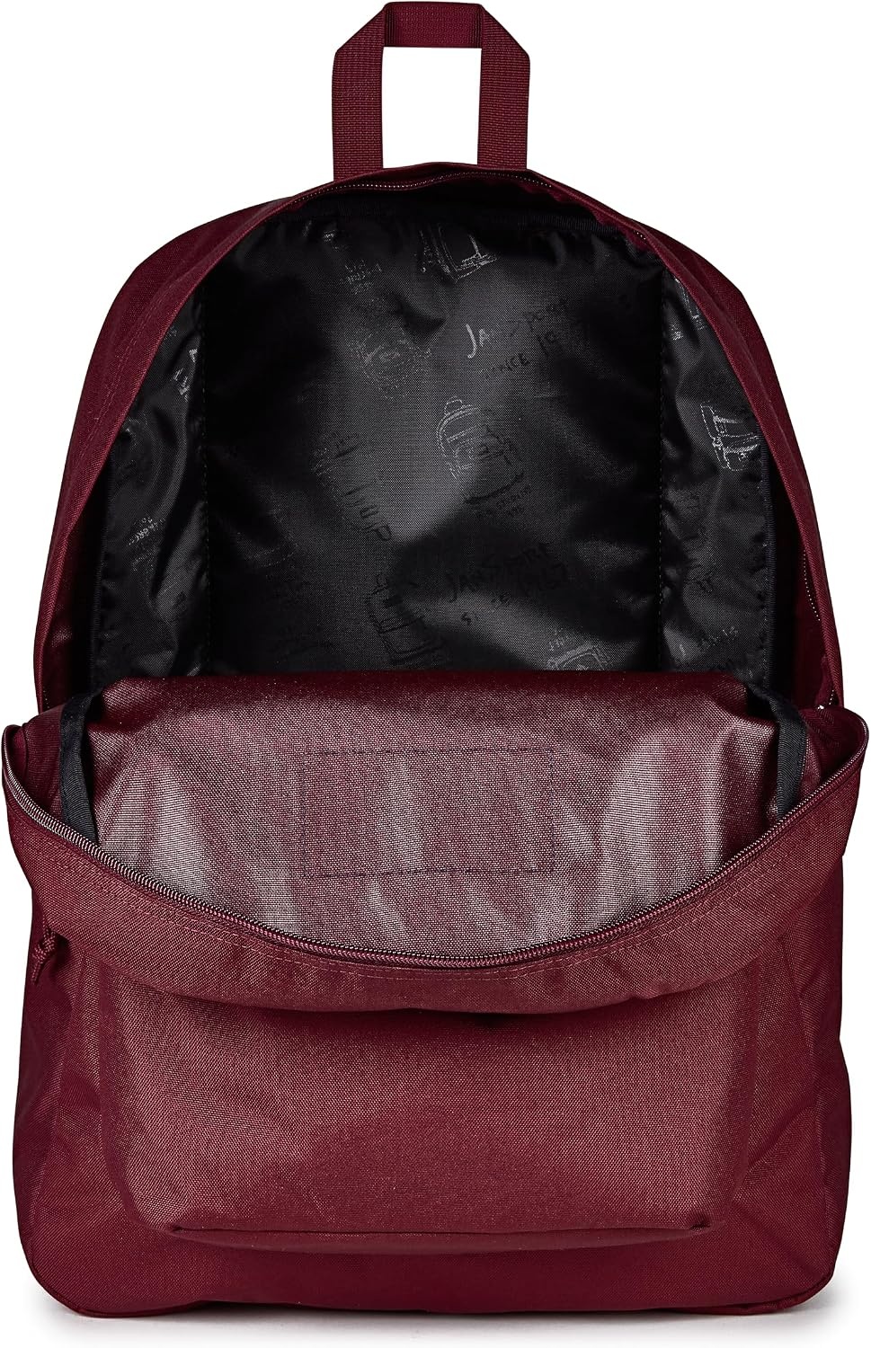 image:imageJanSport SuperBreak One Backpack Navy Durable Lightweight Bag with 1 Main Compartment Front Utility Pocket with Builtin Organizer Premium BackpackCherry Lacquer