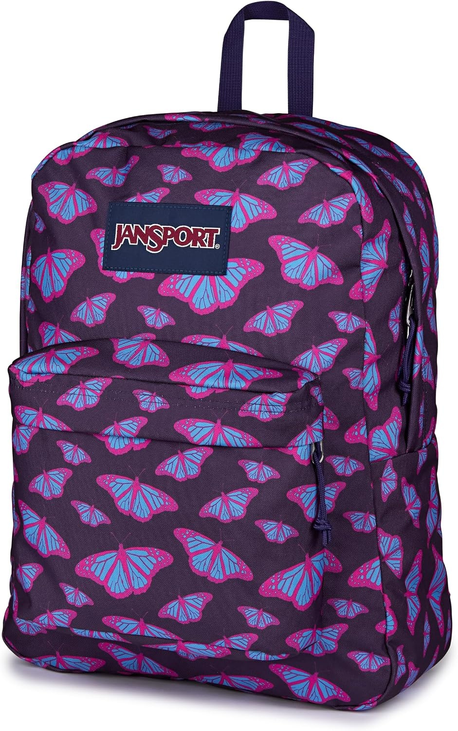 image:imageJanSport SuperBreak One Backpack Navy Durable Lightweight Bag with 1 Main Compartment Front Utility Pocket with Builtin Organizer Premium BackpackFlutter By Purple