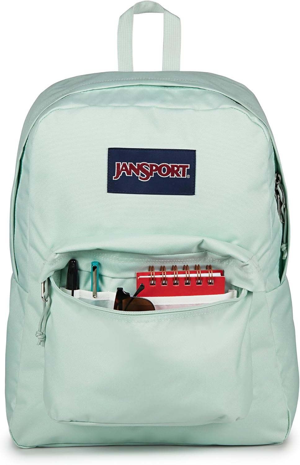 image:imageJanSport SuperBreak One Backpack Navy Durable Lightweight Bag with 1 Main Compartment Front Utility Pocket with Builtin Organizer Premium BackpackFresh Mint