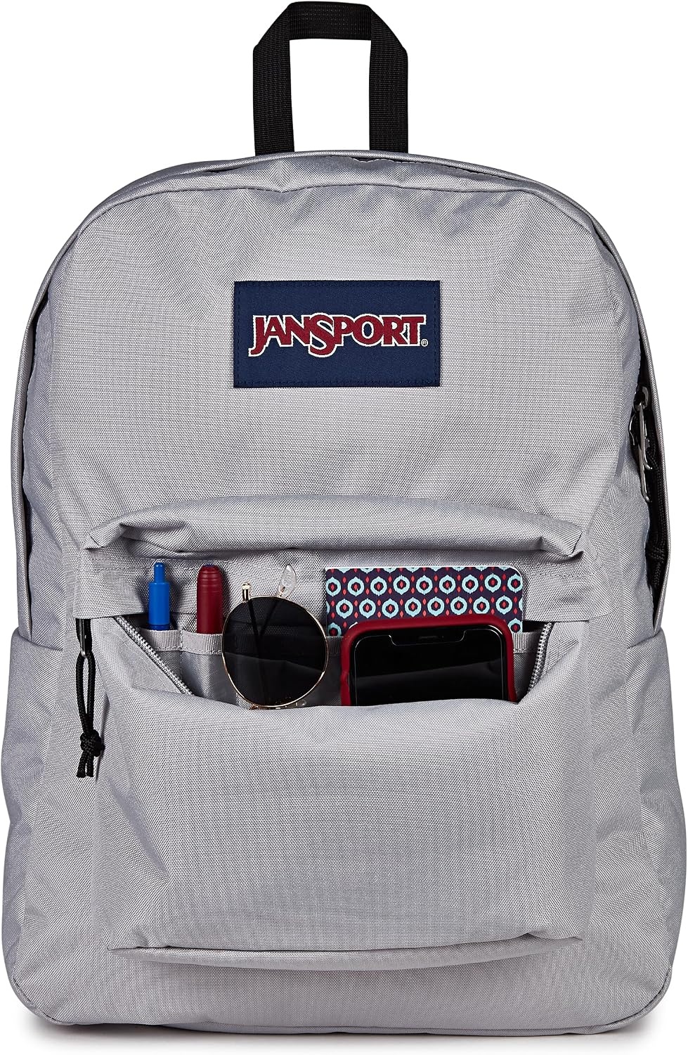 image:imageJanSport SuperBreak One Backpack Navy Durable Lightweight Bag with 1 Main Compartment Front Utility Pocket with Builtin Organizer Premium BackpackGrounded Grey