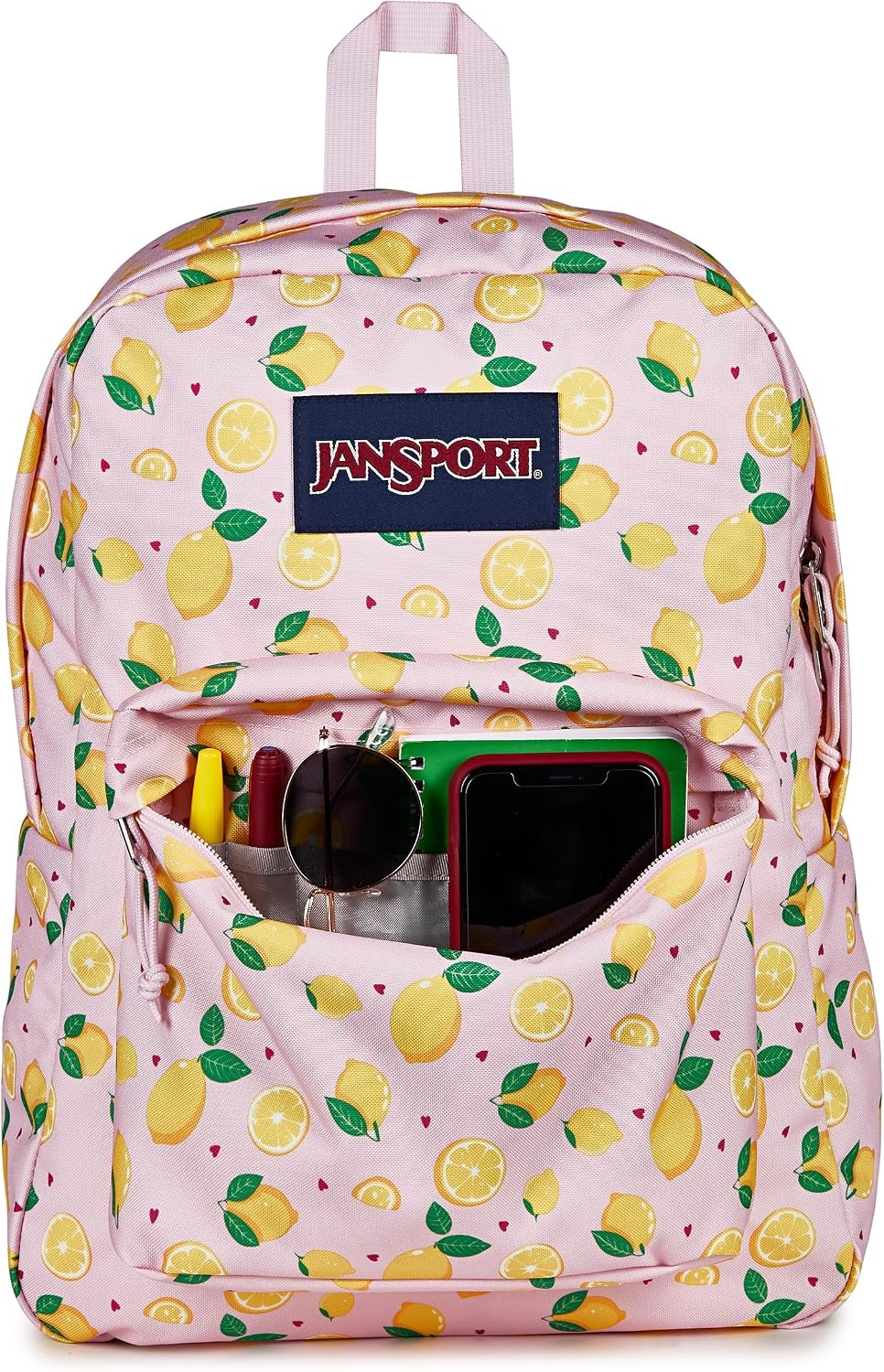 image:imageJanSport SuperBreak One Backpack Navy Durable Lightweight Bag with 1 Main Compartment Front Utility Pocket with Builtin Organizer Premium BackpackLemonade Stand Pink