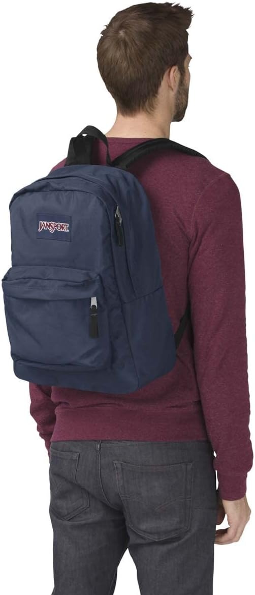image:imageJanSport SuperBreak One Backpack Navy Durable Lightweight Bag with 1 Main Compartment Front Utility Pocket with Builtin Organizer Premium BackpackNavy