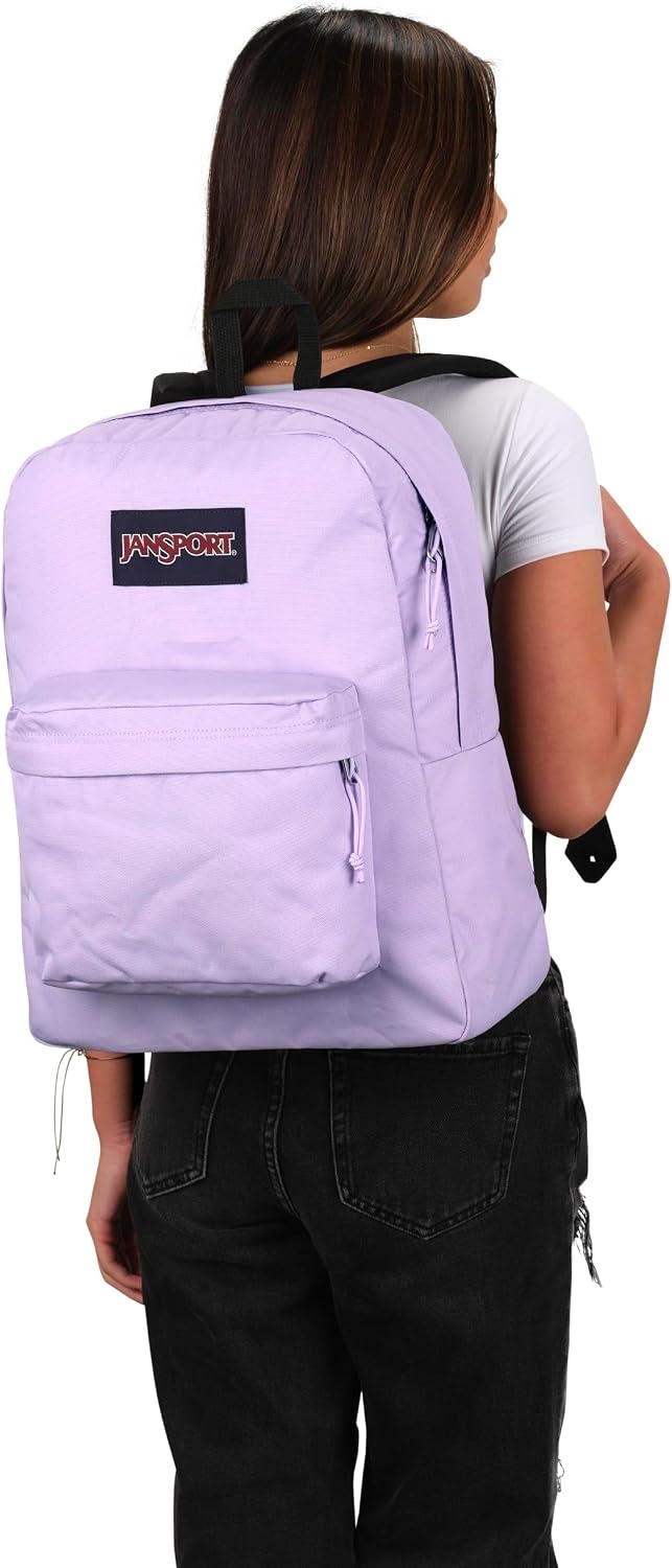 image:imageJanSport SuperBreak One Backpack Navy Durable Lightweight Bag with 1 Main Compartment Front Utility Pocket with Builtin Organizer Premium BackpackPastel Lilac