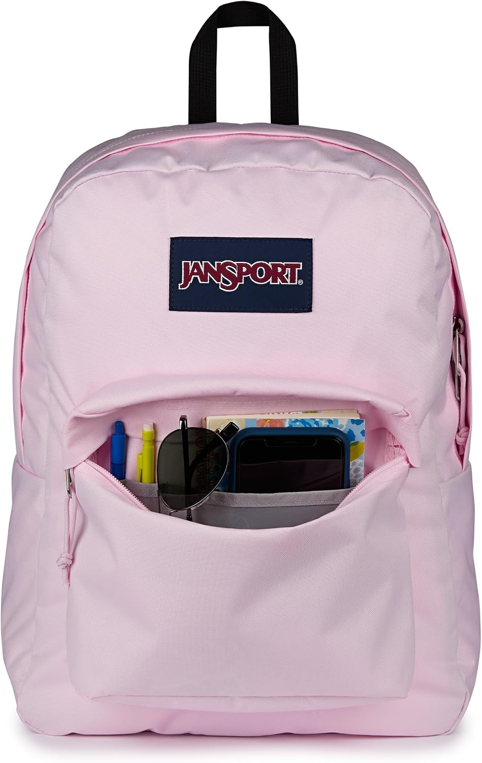 image:imageJanSport SuperBreak One Backpack Navy Durable Lightweight Bag with 1 Main Compartment Front Utility Pocket with Builtin Organizer Premium BackpackPink Ice