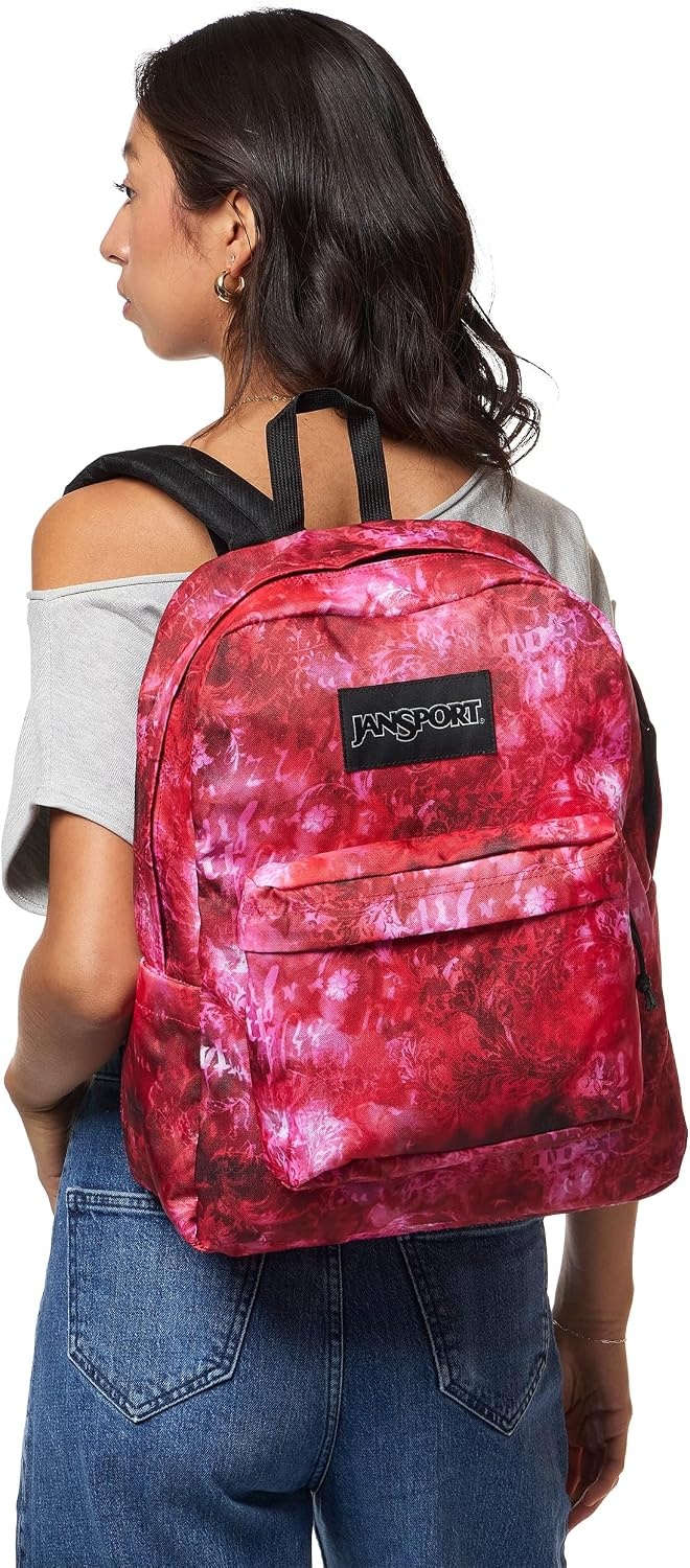 image:imageJanSport SuperBreak Plus BackpackAfflicted Dyed Red