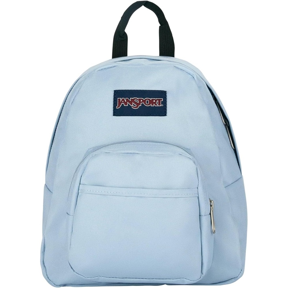 image:imageJanSport Half Pint Mini Backpack 102 L Durable Mini Bag Purse with Adjustable Shoulder Straps Single Main Compartment Zippered Stash Pocket BlackBlue Dusk