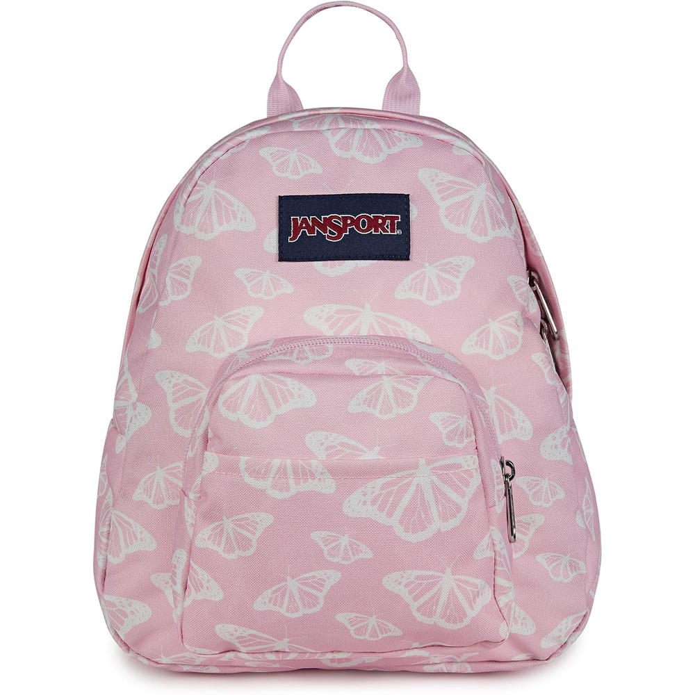 image:imageJanSport Half Pint Mini Backpack 102 L Durable Mini Bag Purse with Adjustable Shoulder Straps Single Main Compartment Zippered Stash Pocket BlackFlutter By Pink Ice