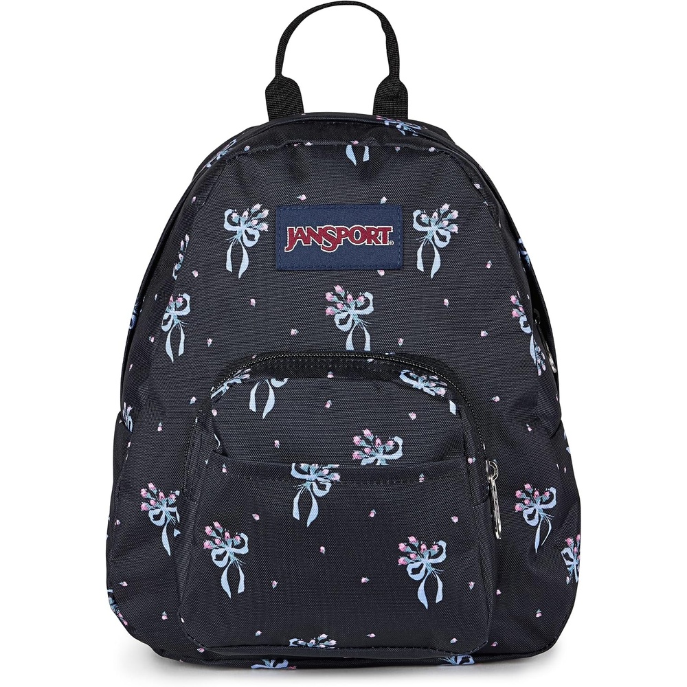 image:imageJanSport Half Pint Mini Backpack 102 L  Durable Mini Bag Purse with Adjustable Shoulder Straps Single Main Compartment Zippered Stash Pocket BlackPastel Petals Black