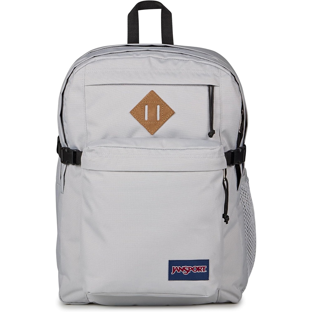 image:imageJanSport Main Campus Backpack Travel or Work backpack w 15Inch Laptop Sleeve and Dual Water Bottle Pockets Rows Of Bows NaturalLemon IceGrounded Grey
