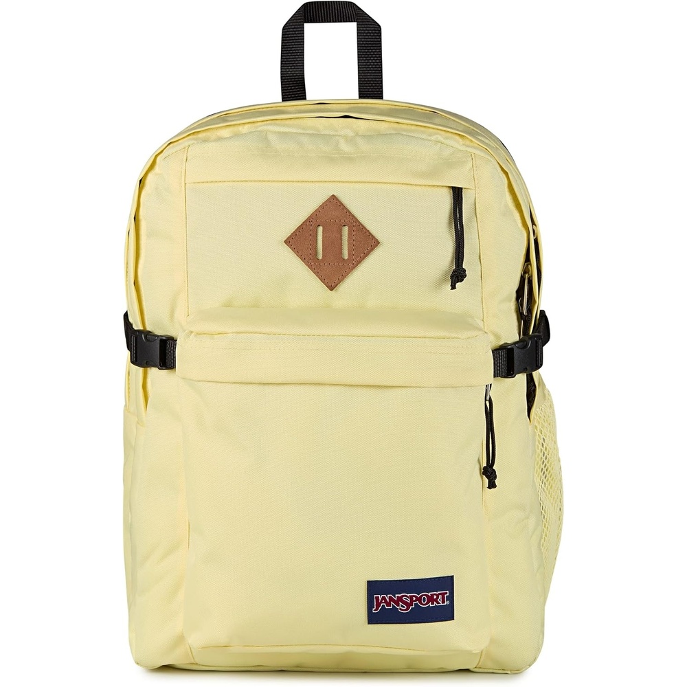 image:imageJanSport Main Campus Backpack Travel or Work backpack w 15Inch Laptop Sleeve and Dual Water Bottle Pockets Rows Of Bows NaturalLemon IceLemon Ice