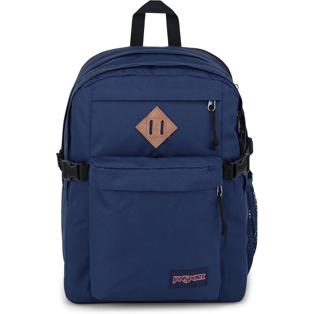 image:imageJanSport Main Campus Backpack Travel or Work backpack w 15Inch Laptop Sleeve and Dual Water Bottle Pockets Rows Of Bows NaturalLemon IceNavy
