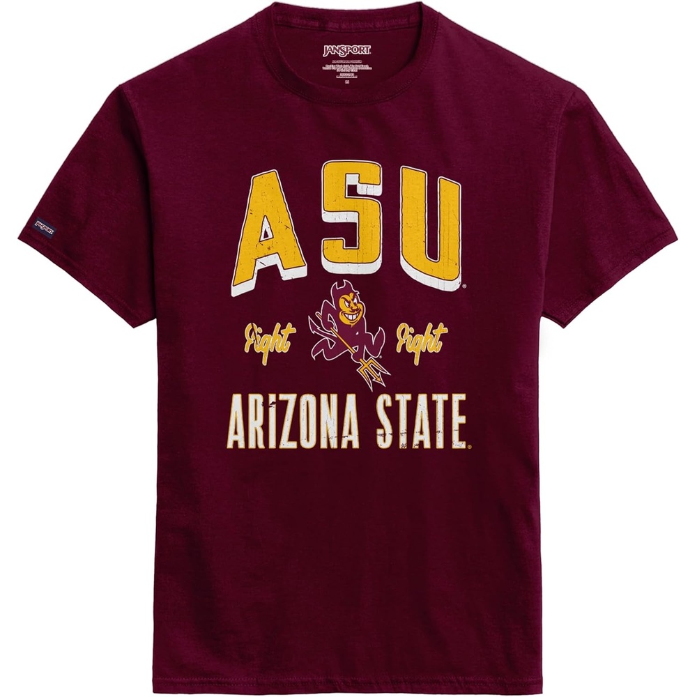 image:imageJanSport NCAA Officially Licensed Campus Short Sleeve T Shirt for Men Soft amp Breathable PreShrunk Cotton Crewneck T ShirtArizona State Sun Devils