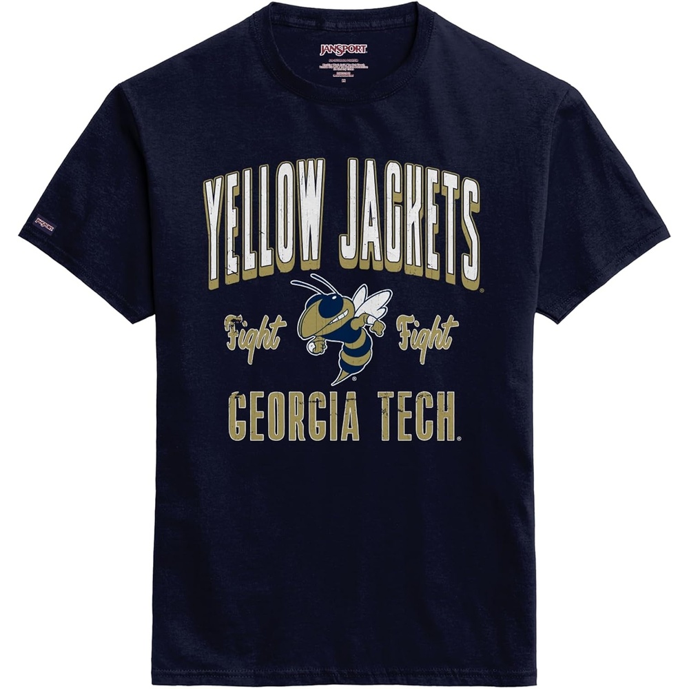 image:imageJanSport NCAA Officially Licensed Campus Short Sleeve T Shirt for Men Soft amp Breathable PreShrunk Cotton Crewneck T ShirtGeorgia Tech Yellow Jackets