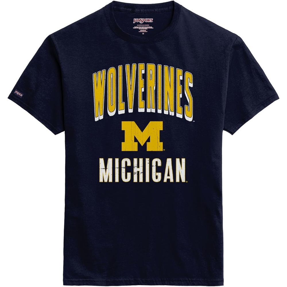 image:imageJanSport NCAA Officially Licensed Campus Short Sleeve T Shirt for Men Soft amp Breathable PreShrunk Cotton Crewneck T ShirtMichigan Wolverines