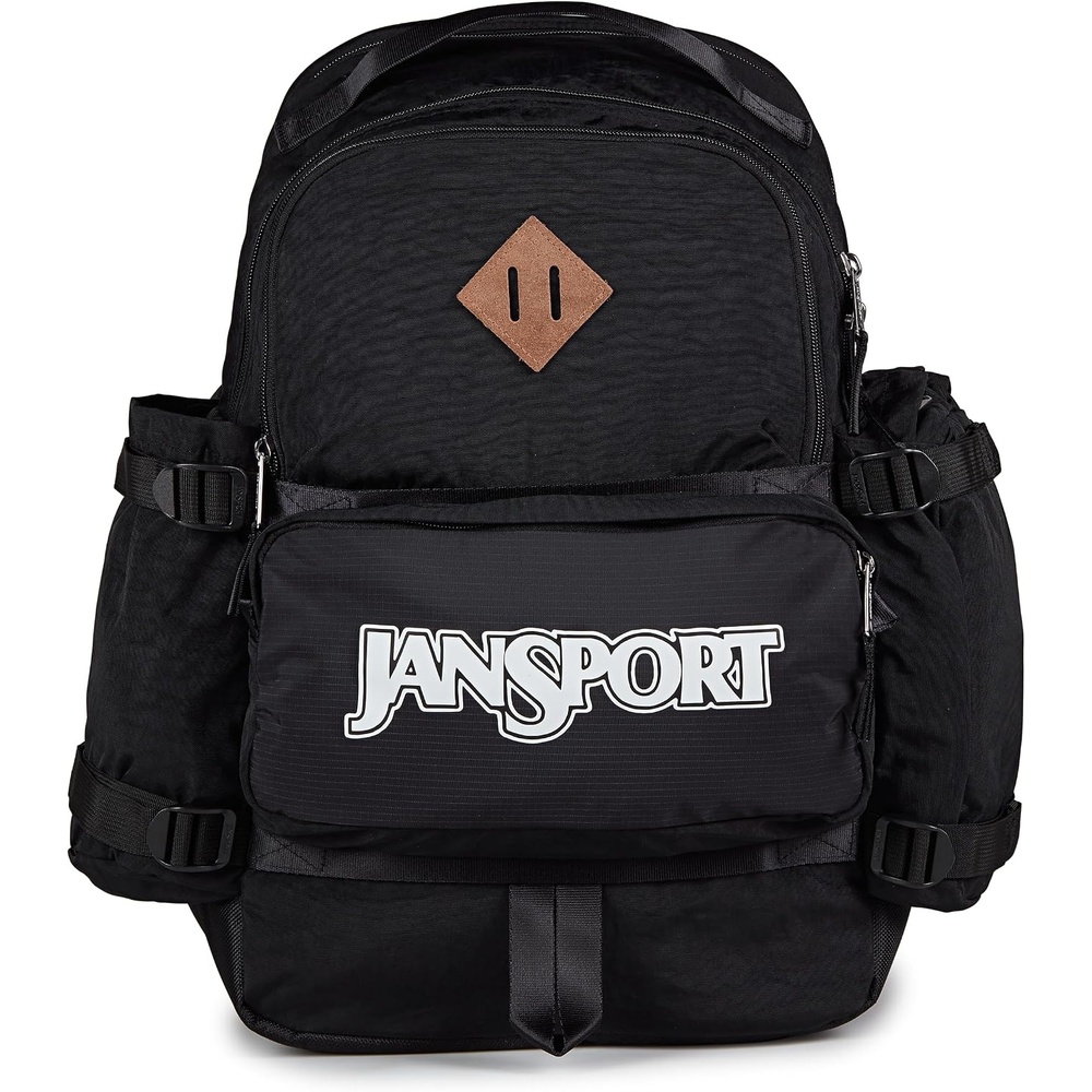 image:imageJanSport Seattle Pack Durable Backpack with Main Compartment Dual Water Bottle Pockets Lined Laptop Sleeve TravertineBlack