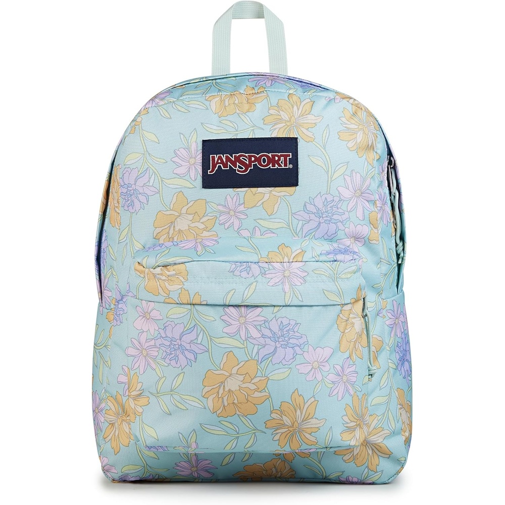 image:imageJanSport SuperBreak One Backpack Navy Durable Lightweight Bag with 1 Main Compartment Front Utility Pocket with Builtin Organizer Premium BackpackFaded Floral Fresh Mint