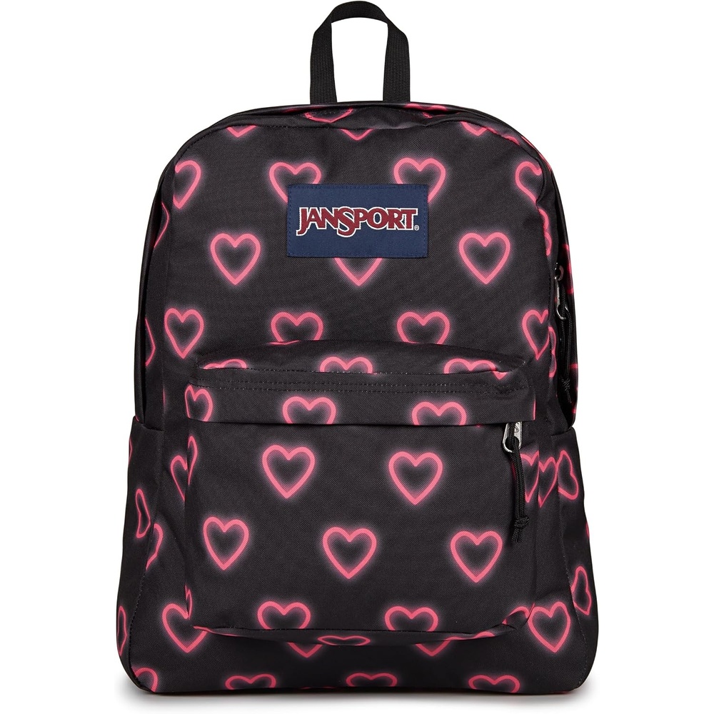 image:imageJanSport SuperBreak One Backpack Navy Durable Lightweight Bag with 1 Main Compartment Front Utility Pocket with Builtin Organizer Premium BackpackHappy Hearts Black