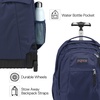 JanSport Driver 8 Rolling Backpack – Wheeled Travel Bag with 15-Inch Laptop Sleeve, One Size, Black(Russet Red)