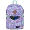 JanSport Main Campus Backpack – Travel or Work backpack w 15-Inch Laptop Sleeve and Dual Water Bottle Pockets, Rows Of Bows Natural/Lemon Ice(Fluid Floral Pastel Lilac)