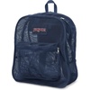 JanSport Mesh Pack – See Through Backpack Ideal for Class, Work, Travel, or Beach Outings, Black(Navy)