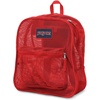JanSport Mesh Pack – See Through Backpack Ideal for Class, Work, Travel, or Beach Outings, Black(Red Tape)