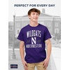 JanSport NCAA Officially Licensed Campus Short Sleeve T Shirt for Men, Soft & Breathable Pre-Shrunk Cotton Crewneck T Shirt(Northwestern Wildcats)