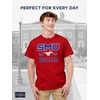 JanSport NCAA Officially Licensed Campus Short Sleeve T Shirt for Men, Soft & Breathable Pre-Shrunk Cotton Crewneck T Shirt(SMU Mustangs)