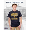 JanSport NCAA Officially Licensed Campus Short Sleeve T Shirt for Men, Soft & Breathable Pre-Shrunk Cotton Crewneck T Shirt(West Virginia Mountaineers)