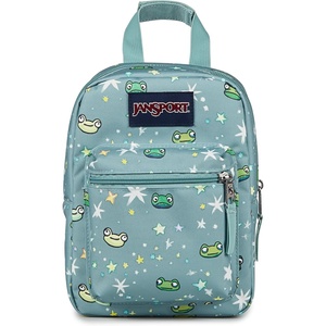 JanSport Big Break Insulated Lunch Bag – Small Soft-Sided Cooler Ideal for Class, Work, or Meal Prep, Black(Leapin Lillies)
