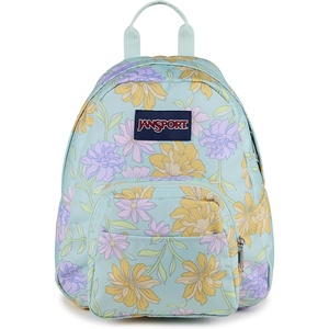 JanSport Half Pint Mini Backpack, 10.2 L – Durable Mini Bag Purse with Adjustable Shoulder Straps, Single Main Compartment, Zippered Stash Pocket, Black(Faded Floral Fresh Mint)