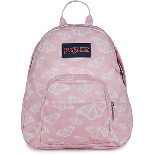 JanSport Half Pint Mini Backpack, 10.2 L – Durable Mini Bag Purse with Adjustable Shoulder Straps, Single Main Compartment, Zippered Stash Pocket, Black(Flutter By Pink Ice)