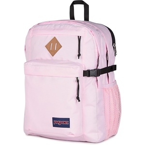JanSport Main Campus Backpack – Travel or Work backpack w 15-Inch Laptop Sleeve and Dual Water Bottle Pockets, Rows Of Bows Natural/Lemon Ice(Pink Ice)