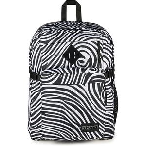 JanSport Main Campus Backpack – Travel or Work backpack w 15-Inch Laptop Sleeve and Dual Water Bottle Pockets, Rows Of Bows Natural/Lemon Ice(Surreal Swirlies)