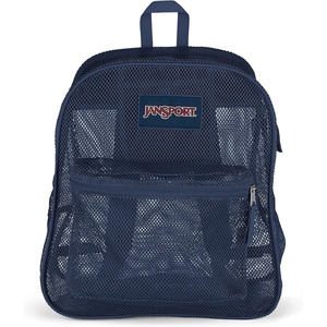 JanSport Mesh Pack – See Through Backpack Ideal for Class, Work, Travel, or Beach Outings, Black(Navy)