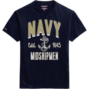 JanSport NCAA Officially Licensed Campus Short Sleeve T Shirt for Men, Soft & Breathable Pre-Shrunk Cotton Crewneck T Shirt(Navy Midshipmen)