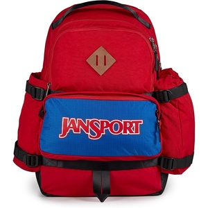 JanSport Seattle Pack – Durable Backpack with Main Compartment, Dual Water Bottle Pockets, Lined Laptop Sleeve, Travertine(Red Tape)