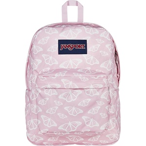 JanSport SuperBreak One Backpack Navy – Durable, Lightweight Bag with 1 Main Compartment, Front Utility Pocket with Built-in Organizer – Premium Backpack(Flutter By Pink Ice/White/Pink Ice)