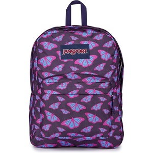 JanSport SuperBreak One Backpack Navy – Durable, Lightweight Bag with 1 Main Compartment, Front Utility Pocket with Built-in Organizer – Premium Backpack(Flutter By Purple)