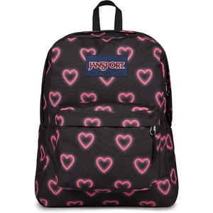 JanSport SuperBreak One Backpack Navy – Durable, Lightweight Bag with 1 Main Compartment, Front Utility Pocket with Built-in Organizer – Premium Backpack(Happy Hearts Black)