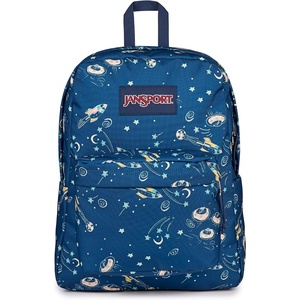JanSport SuperBreak One Backpack Navy – Durable, Lightweight Bag with 1 Main Compartment, Front Utility Pocket with Built-in Organizer – Premium Backpack(Vortex Voyage)