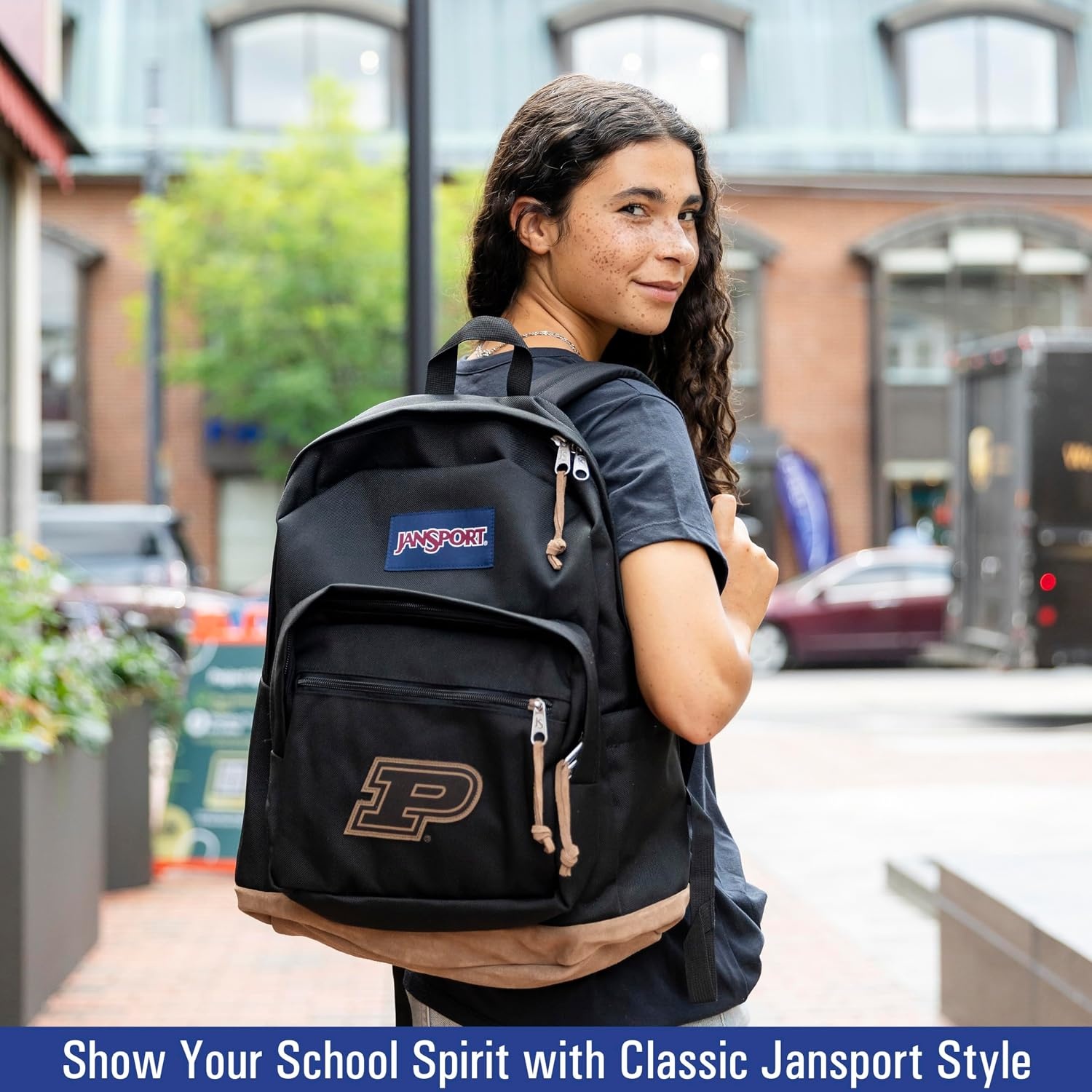 image:imageJanSport NCAA Officially Licensed Backpack Purdue Boilermakers Right Pack with Padded 15Inch Laptop Sleeve Spacious Computer Bag Durable Daypack with Bottle Pocket amp Haul Handle BlackTeam Color