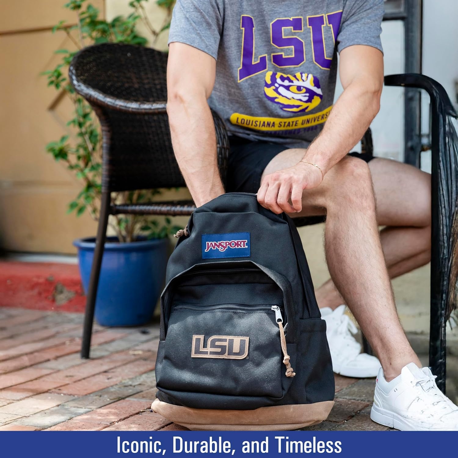 image:imageJanSport NCAA Officially Licensed Backpack Purdue Boilermakers Right Pack with Padded 15Inch Laptop Sleeve Spacious Computer Bag Durable Daypack with Bottle Pocket amp Haul Handle BlackTeam Color
