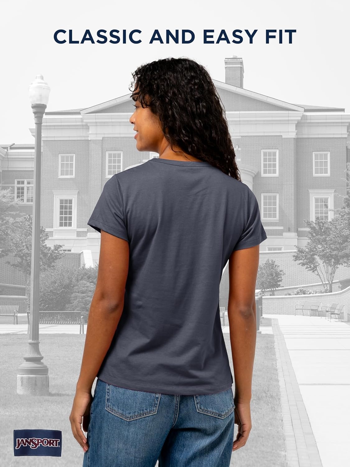 image:imageJanSport NCAA Officially Licensed Graduate Short Sleeve T Shirt for Women Soft amp Breathable CottonPolyester Blend Crewneck T Shirt with Graphic Detailing Everyday University Fan ApparelYale Bulldogs